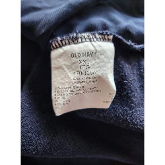 OLD Navy Royal Blue Sheer Diamond Cutouts Y2K Sweatshirt Plus XXL - Picture 5 of 6